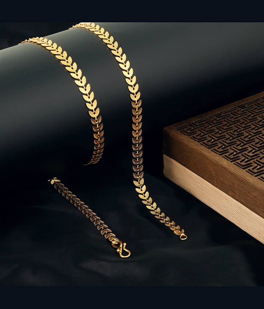 FASHION FRILL Gold Plated Chain ( Set of 1 )