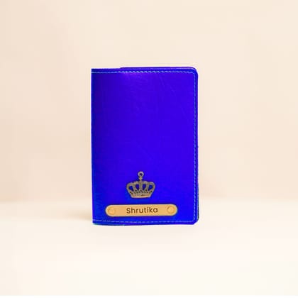 Personalized Passport Cover in Royal Blu– Custom Vegan Leather Travel Essential