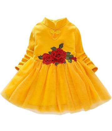 Mullick the designer Pack of 1 Baby Girls Net Dress ( Yellow )