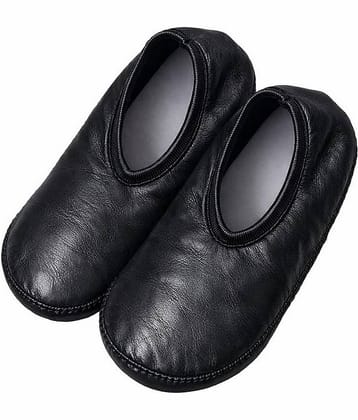 Infispace Pack of 1 Women's Leather Ankle Length Socks ( Black )
