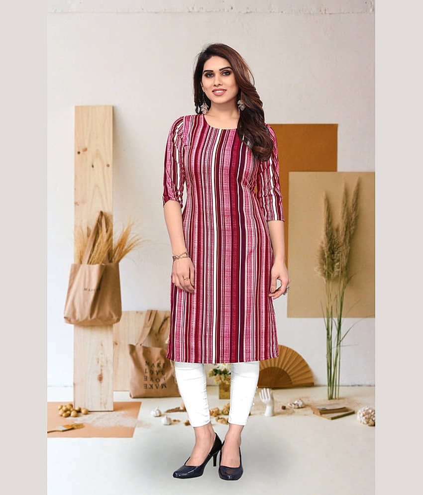 KETAKI FASHION Pack of 1 Crepe Printed Straight Women's Kurti - ( Multicolor )