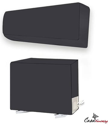 CASA FURNISHING Set of 2 Polyester gray AC Cover for 1.5 Ton Split AC