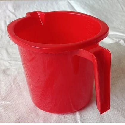 Plastic Drinking Mug, Red, Durable, Lightweight 1.5 liter
