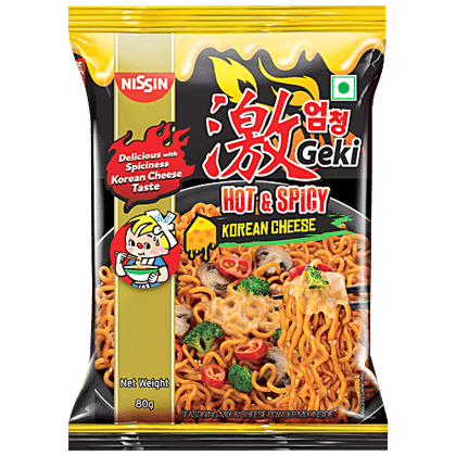 Nissin Geki Cheese - Hot & Spicy, Korean Cheese Flavour, 80 g
