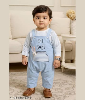 ODIMENT Pack of 1 Boys Cotton Blend T-Shirt & Dungarees Set ( Multi )