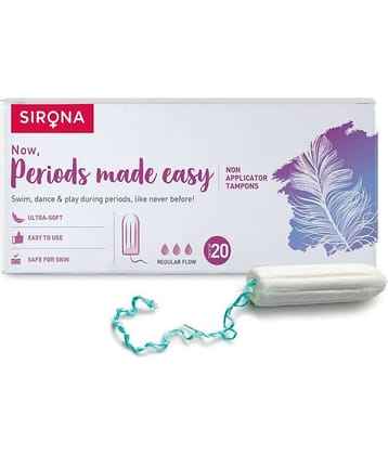 Sirona Period Made Easy Tampons - 20 Piece | For Medium & Regular Flow | Biodegradable Tampons | FDA Approved