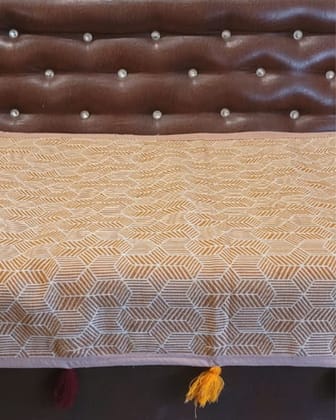 Khamma Ghani Cotton Nutty Brown Sofa Throw or Cover-1 Seater