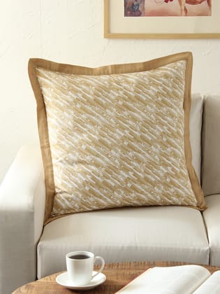 Tulika Cushion Cover (Beige)-Medium