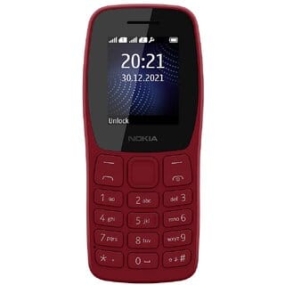 Nokia 105 Plus Double SIM, Keypad Mobile Phone with Wireless FM Radio, Memory Card Slot and MP3 Player  Red