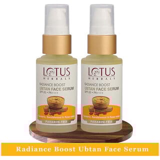 Lotus Herbals Radiance Boost Ubtan Face Serum Spf 20 Turmeric, Sandalwood  Rose Water30Ml ( Pack Of 2 )