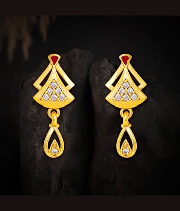 LUV FASHION Golden Jhumki Earrings ( Pack of 1 )