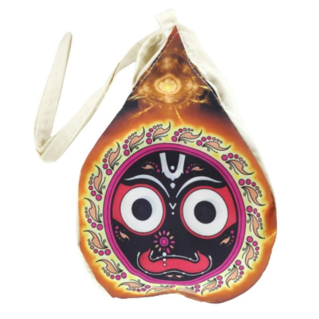 MAYAPURI Jay Jagannath Printed Japa Mala Bag/Chanting Bag/Gomukhi Bag with Zip Pocket (Pack of 1) - Pooja Needs | Buy online on ZillyBuy