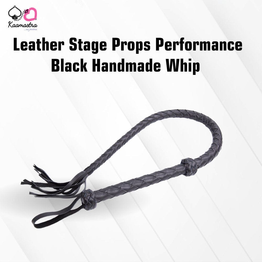 Kaamastra Leather Stage Props Performance Black Handmade Whip