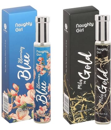 Naughty Girl Luxury EDP Blooming Blue With Miles In Gold Perfumes for WomenBuy One Get One (30ml x 2)
