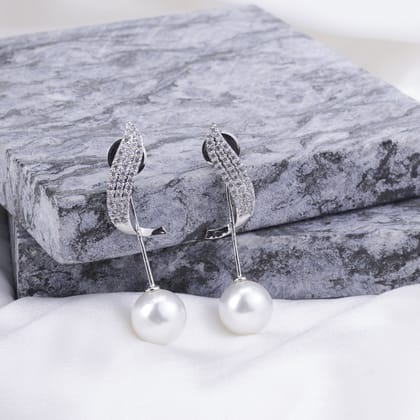 Sparkling Brilliance Earrings-White / Rhodium
