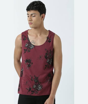 Huetrap Pack of 1 Cotton Regular Fit Men's T-Shirt ( Wine )