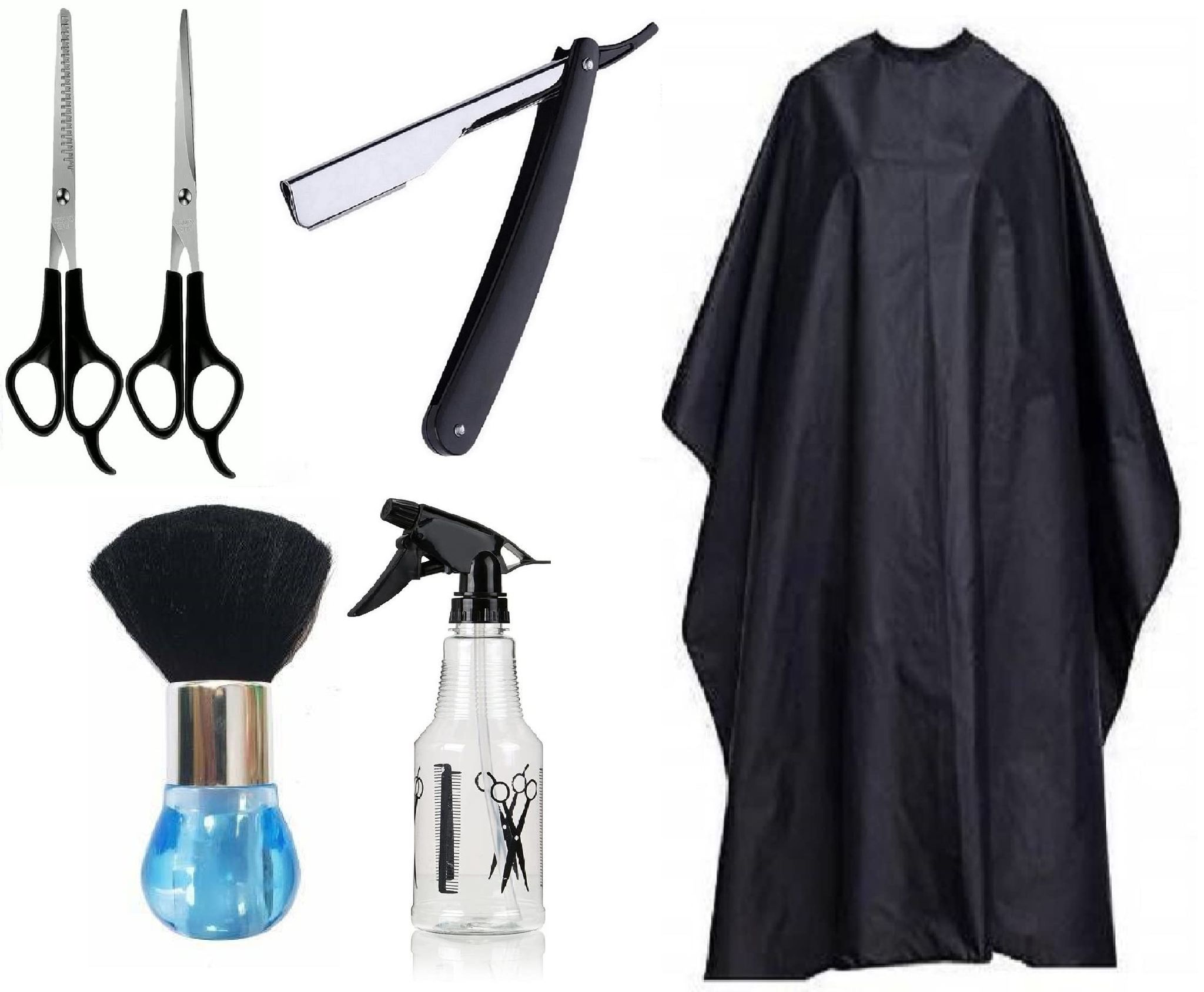 Elecsera Complete Professional Barber Combo tools for home and saloon use, Hair cutting Sheet, Hair styling Scissor (6 Items in the set)