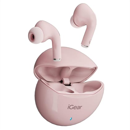 iGear Gemz iG-1142 TWS Wireless Earbuds, 15 Hrs+ Playtime- Pink