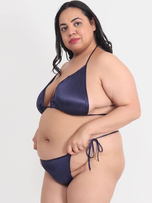 Plus Size Sexy Navy Honeymoon Bridal Bikini Set 13N