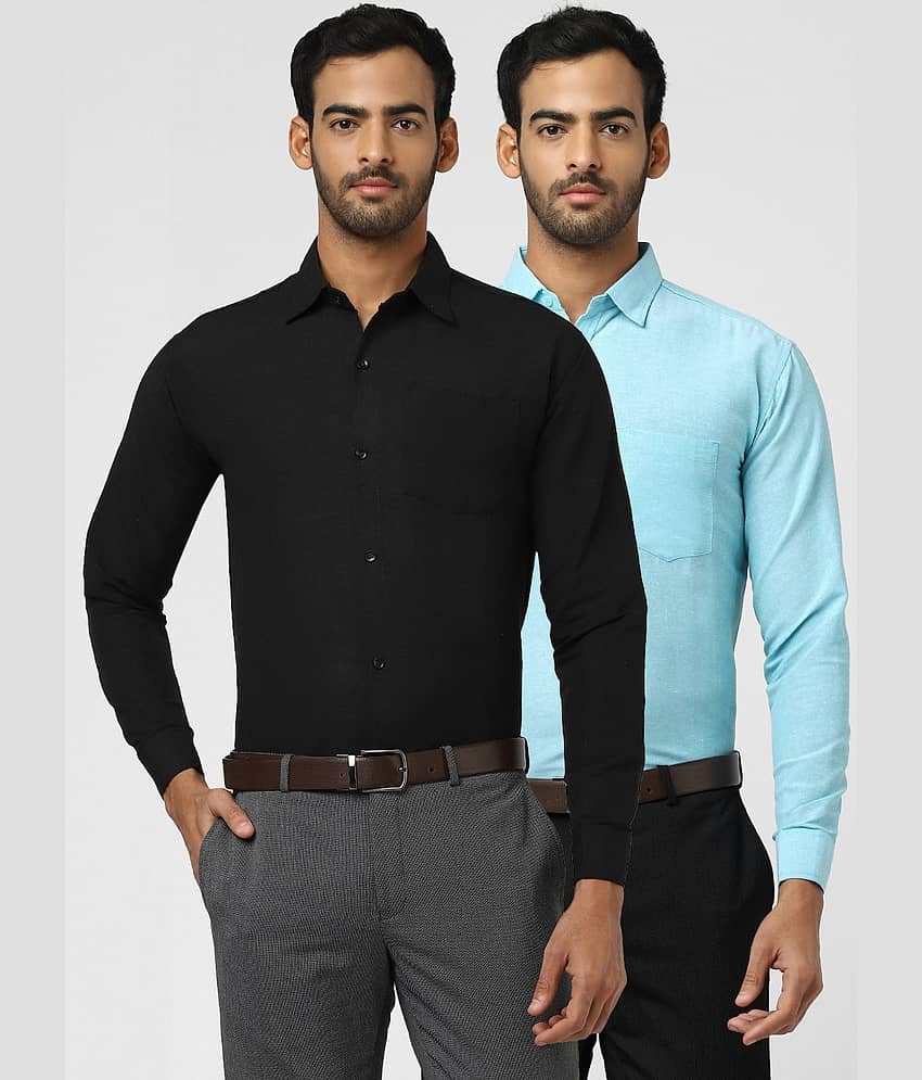 DESHBANDHU DBK - Multi Cotton Blend Regular Fit Men's Formal Shirt ( Pack of 2 )