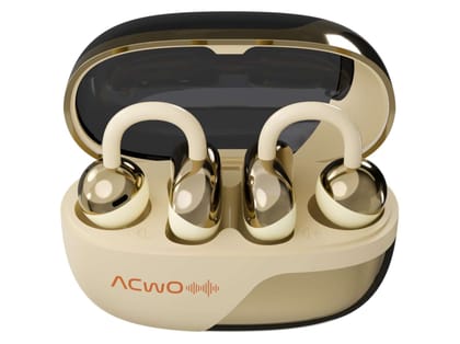 ACwO DwOTS Flow Open Ear Earbuds, X-Fidelity Sound, AI-ENC Mic, Dual Mode (Music & Gaming), 50H Playtime, Fast Charging, IPX5, Bluetooth 5.3 - Copper-Bronze