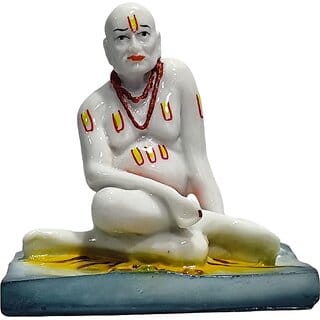 Swami Samarth Idol for Home Temple Spiritual Guru Figurine for Puja, Meditation Dcor Resin Statue for Office Gifting (5 Inches)