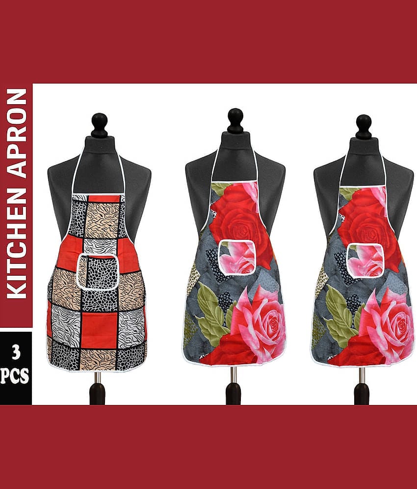 Aazeem Set of 3 Multi Printed Poly Cotton Apron