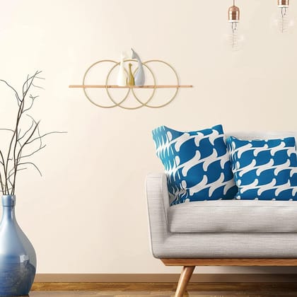 Modern Gold Geometric Wall Shelf - Stylish Metal Frame and Wooden Panel Storage Solution Modern Gold Geometric Wall Shelf - Stylish Metal Frame and Wooden Panel Storage Solution