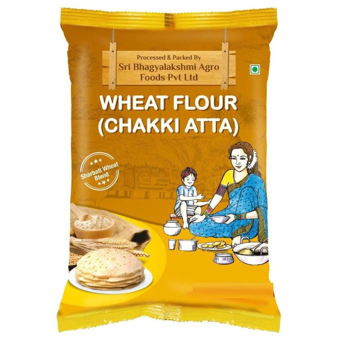 Sri Bhagyalakshmi Wheat Flour Chakki Atta, 5 Kg - Sri Bhagyalakshmi Wheat Flour Chakki Atta, 5 Kg