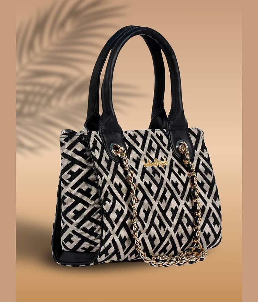 LIKE STYLE Shoulder Bag Jute Set of 1 ( Black )