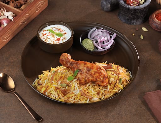 Chicken Tangdi Biryani Thali