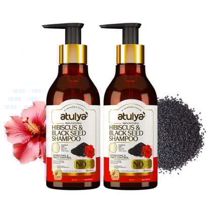 Atulya Hibiscus & Black Seed Hair Shampoo Combo - 300ml Each (Pack of 2)