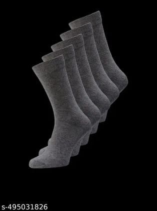 Dark Grey plain formal Lycra cotton socks/school socks_Pack of 2