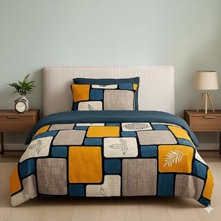 BEDZY Classic Collection Flat Single Bedsheet with 1 Pillow Cover
