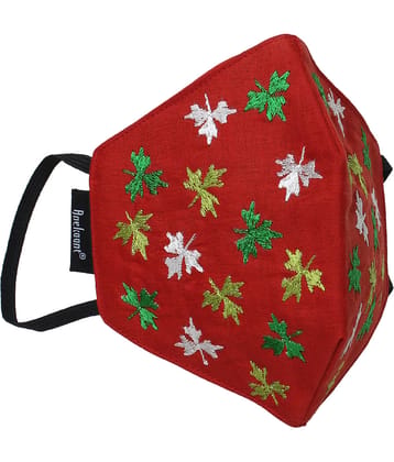 Anekaant - Red Cotton Mask ( Pack of 1 )