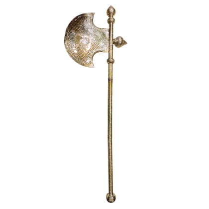 Pure Brass Lord Parshuram Farsa | Hindu Mythological Weapon Item, Height : 82.5 Inch (ZMAS650 L)