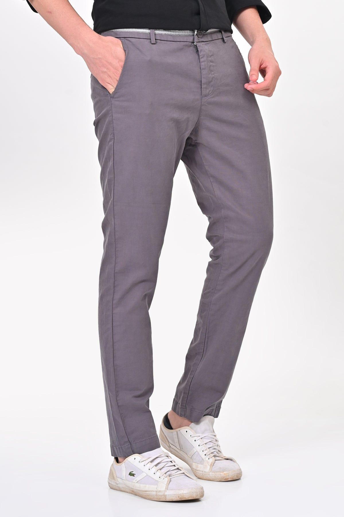 Elite - Detailed Cotton Chino - Dk Grey-M-32 / DK GREY
