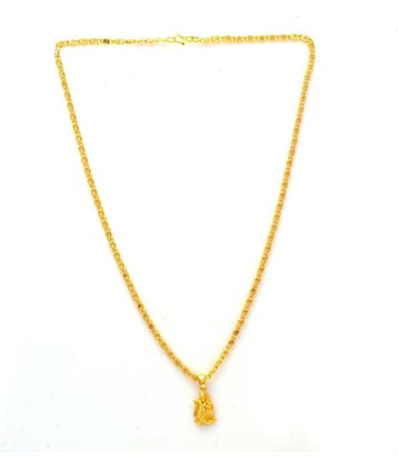 Jewar Mandi Radha Krishna Ji Bansiwala Kanhaiya Gold Plated Locket/Pendant with Link Chain Daily use for Men, Women & Girls, Boys