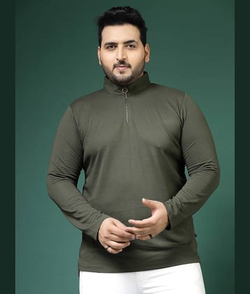 Rigo Pack of 1 Polyester Slim Fit Men's T-Shirt ( Olive )