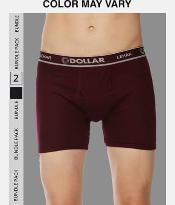 Dollar Lehar Mens Combed Cotton Trunk - Pack of 2 - (Colour May Vary)