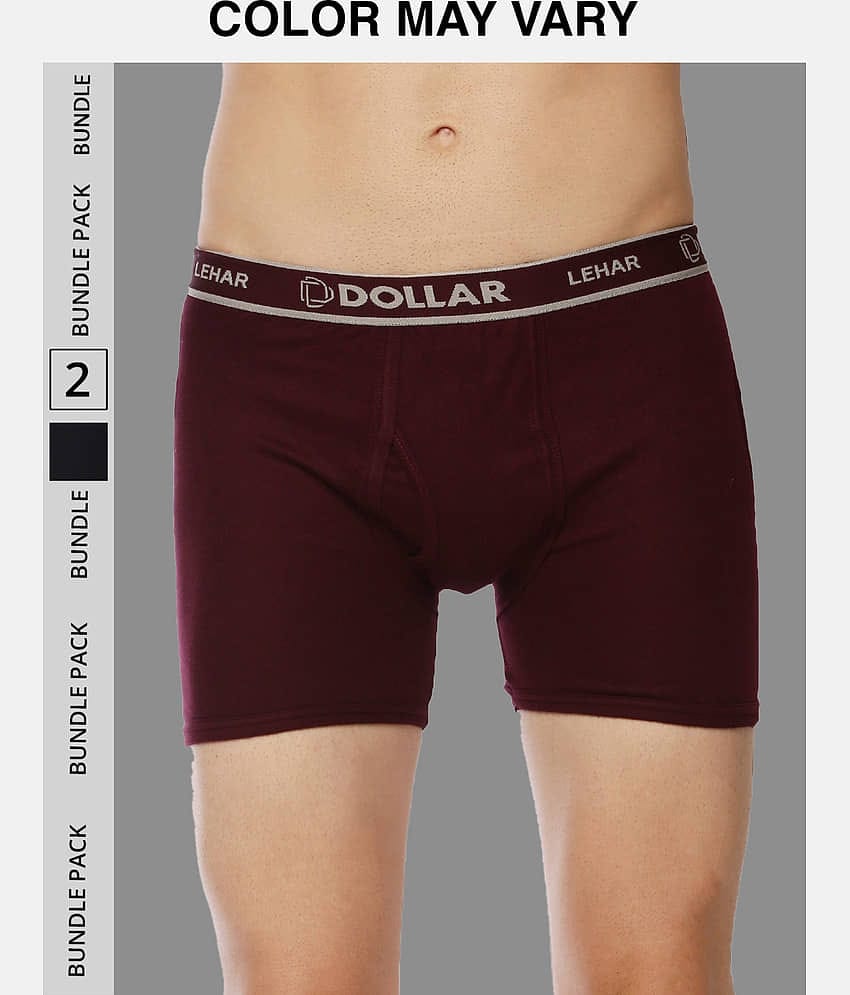 Dollar Lehar Mens Combed Cotton Trunk - Pack of 2 - (Colour May Vary)