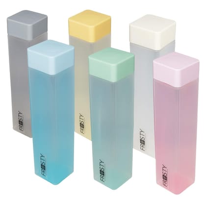 Frosty Square Water Bottles Unbreakable Water Bottle 1 Litre Leakproof Durable BPA-Free Non-Toxic Water bottle for office,Water bottle for gym, Water bottle for home(6 pcs)