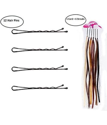 FOK Set Of 12 Black Hair Pins Clip In Hair Extension Multi Colour