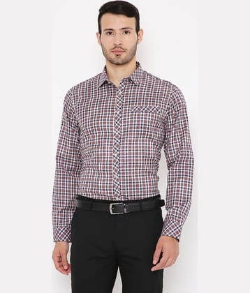 Maharaja - Red Cotton Blend Slim Fit Men's Formal Shirt ( Pack of 1 )