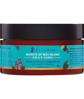 Pilgrim White Lotus Day Cream Spf 50 Face Cream,For All Skin Type,100 G (pack Of 1)
