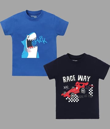 ETCHED DESIGN Pack of 3 Boys Cotton T-Shirt ( Multi Color )