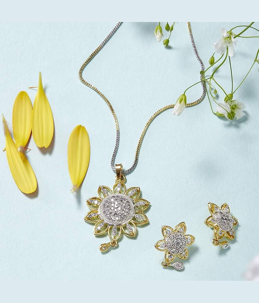 Sunhari Jewels Golden Pendant set ( Pack of 1 )