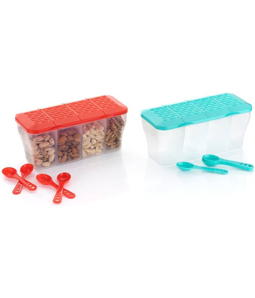OFFYX - Dry Fruit Box PET Multicolor Spice Container ( Set of 2 )