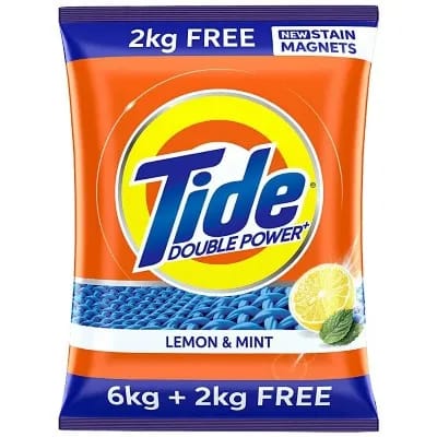 Tide Plus Double Power Detergent Washing Powder - Lemon and Mint8 Kg