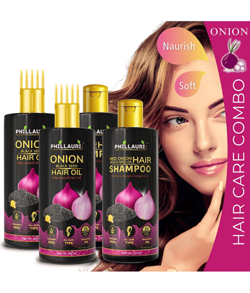 Onion Blackseed Hair Oil And Shampoo for Hair Regrowth and Hair Fall Control